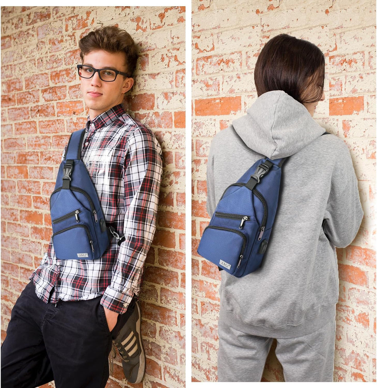 Crossbody Sling Bag Men Women, Casual Shoulder Backpack, Chest Daypack Satchel for Hiking Travel