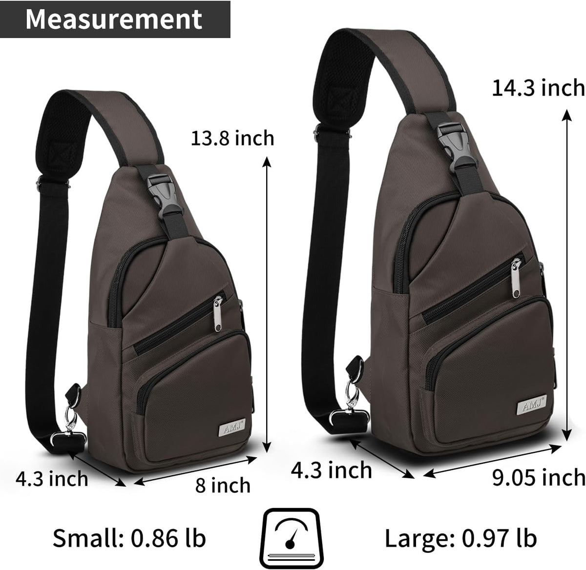 Crossbody Sling Bag Men Women, Casual Shoulder Backpack, Chest Daypack Satchel for Hiking Travel