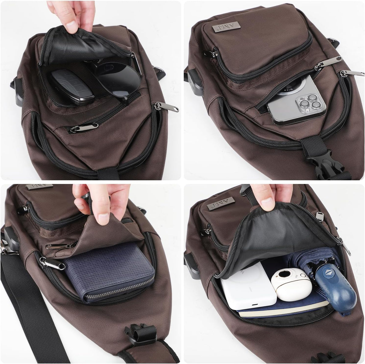 Crossbody Sling Bag Men Women, Casual Shoulder Backpack, Chest Daypack Satchel for Hiking Travel