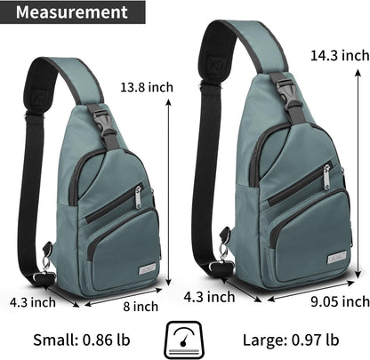 Crossbody Sling Bag Men Women, Casual Shoulder Backpack, Chest Daypack Satchel for Hiking Travel