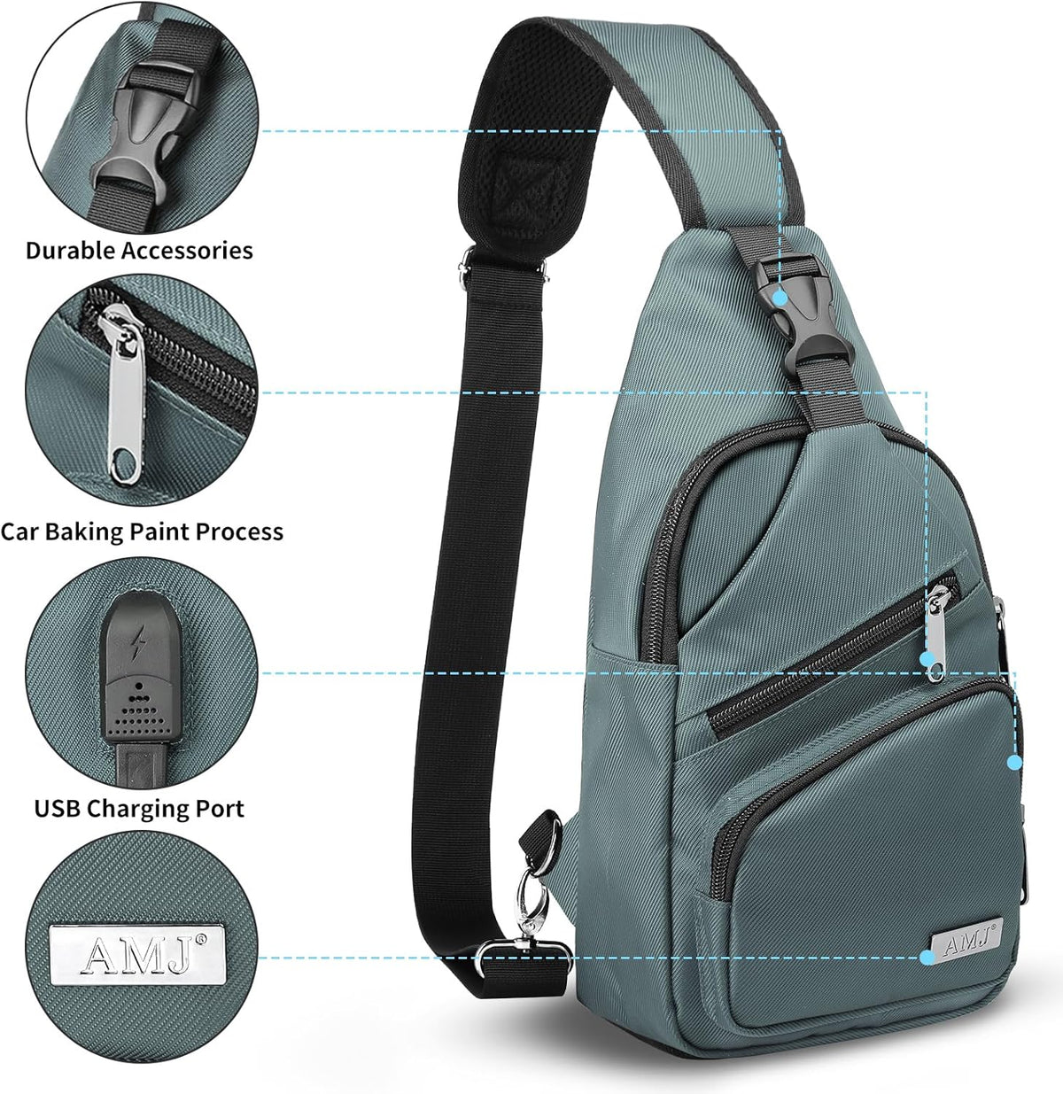 Crossbody Sling Bag Men Women, Casual Shoulder Backpack, Chest Daypack Satchel for Hiking Travel