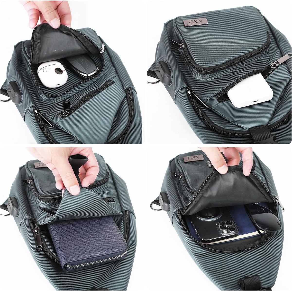 Crossbody Sling Bag Men Women, Casual Shoulder Backpack, Chest Daypack Satchel for Hiking Travel