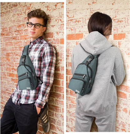 Crossbody Sling Bag Men Women, Casual Shoulder Backpack, Chest Daypack Satchel for Hiking Travel