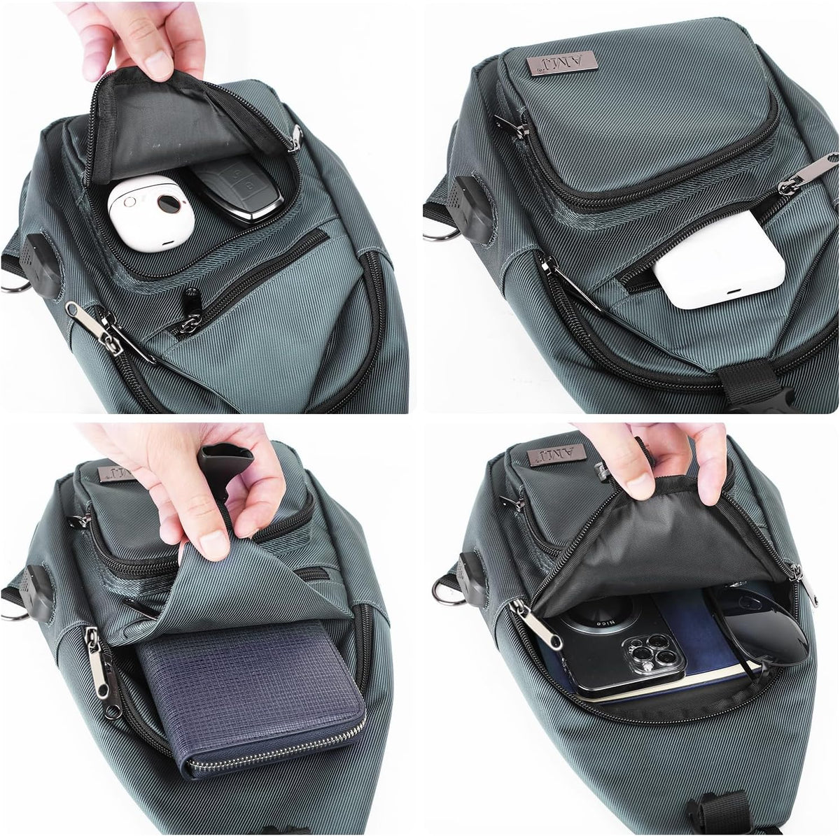 Crossbody Sling Bag Men Women, Casual Shoulder Backpack, Chest Daypack Satchel for Hiking Travel