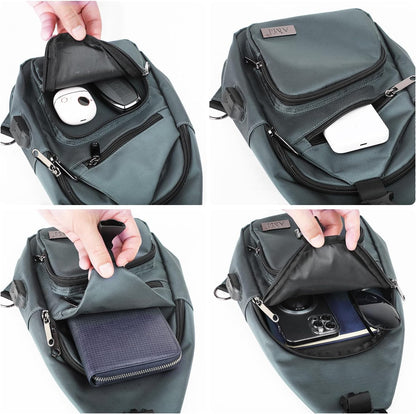 Crossbody Sling Bag Men Women, Casual Shoulder Backpack, Chest Daypack Satchel for Hiking Travel