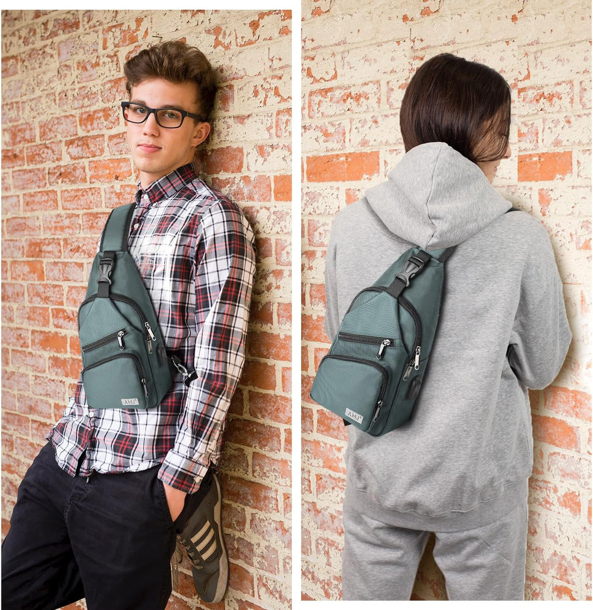 Crossbody Sling Bag Men Women, Casual Shoulder Backpack, Chest Daypack Satchel for Hiking Travel