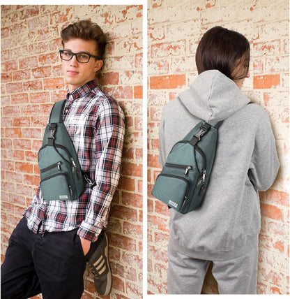 Crossbody Sling Bag Men Women, Casual Shoulder Backpack, Chest Daypack Satchel for Hiking Travel