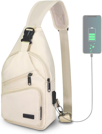 Crossbody Sling Bag Men Women, Casual Shoulder Backpack, Chest Daypack Satchel for Hiking Travel