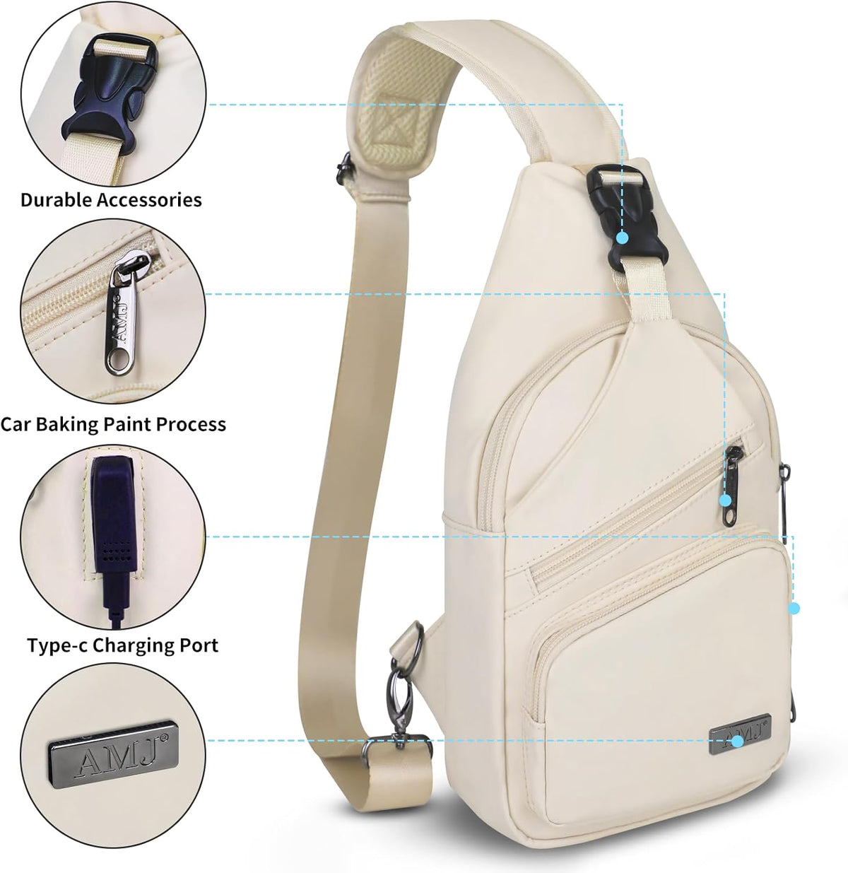 Crossbody Sling Bag Men Women, Casual Shoulder Backpack, Chest Daypack Satchel for Hiking Travel