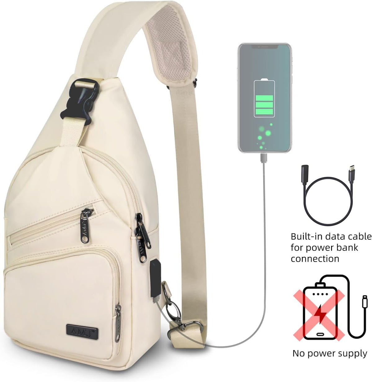 Crossbody Sling Bag Men Women, Casual Shoulder Backpack, Chest Daypack Satchel for Hiking Travel