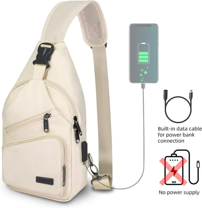Crossbody Sling Bag Men Women, Casual Shoulder Backpack, Chest Daypack Satchel for Hiking Travel