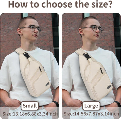 Crossbody Sling Bag Men Women, Casual Shoulder Backpack, Chest Daypack Satchel for Hiking Travel