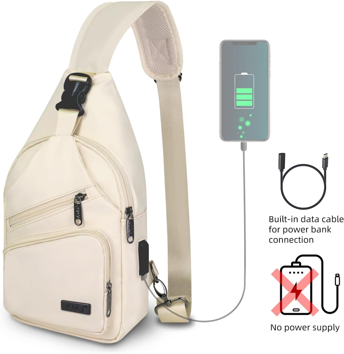 Crossbody Sling Bag Men Women, Casual Shoulder Backpack, Chest Daypack Satchel for Hiking Travel