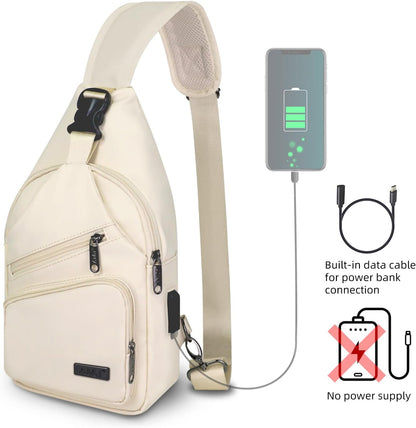 Crossbody Sling Bag Men Women, Casual Shoulder Backpack, Chest Daypack Satchel for Hiking Travel
