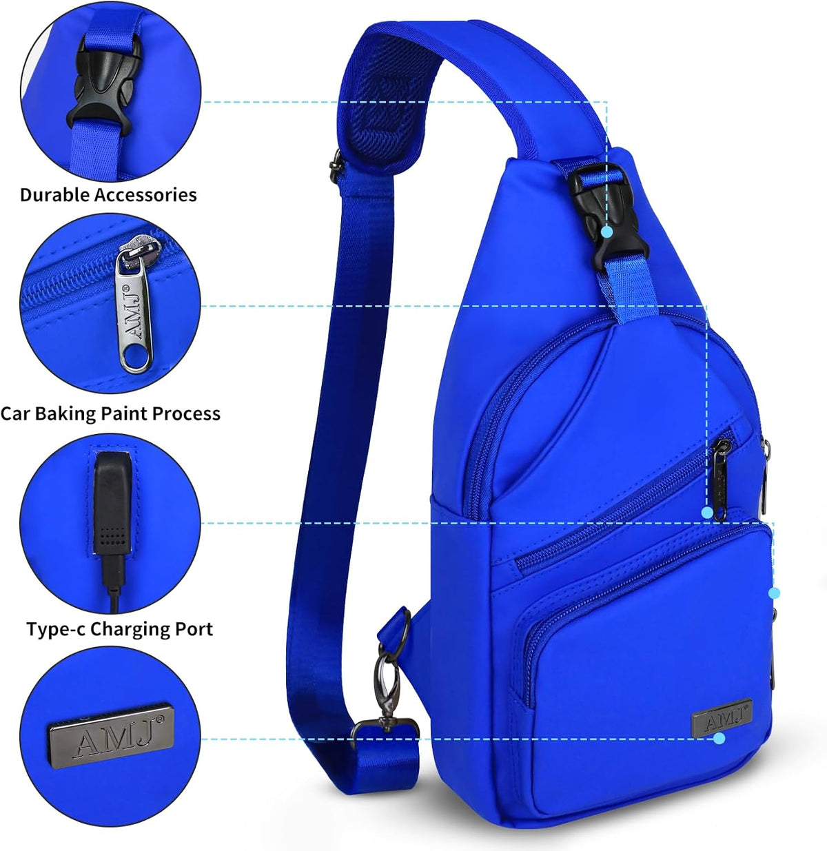 Crossbody Sling Bag Men Women, Casual Shoulder Backpack, Chest Daypack Satchel for Hiking Travel