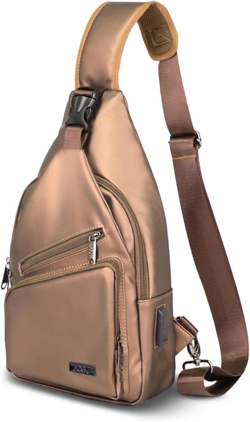 Crossbody Sling Bag Men Women, Casual Shoulder Backpack, Chest Daypack Satchel for Hiking Travel
