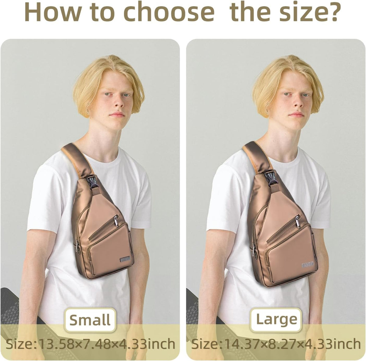 Crossbody Sling Bag Men Women, Casual Shoulder Backpack, Chest Daypack Satchel for Hiking Travel