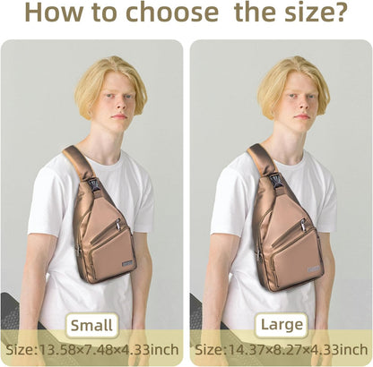 Crossbody Sling Bag Men Women, Casual Shoulder Backpack, Chest Daypack Satchel for Hiking Travel