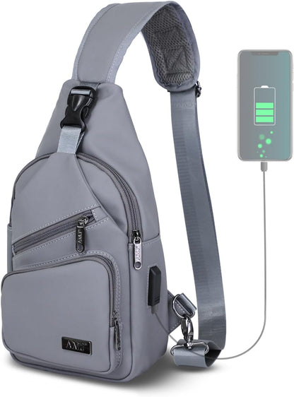 Crossbody Sling Bag Men Women, Casual Shoulder Backpack, Chest Daypack Satchel for Hiking Travel