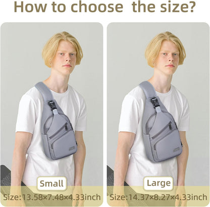 Crossbody Sling Bag Men Women, Casual Shoulder Backpack, Chest Daypack Satchel for Hiking Travel
