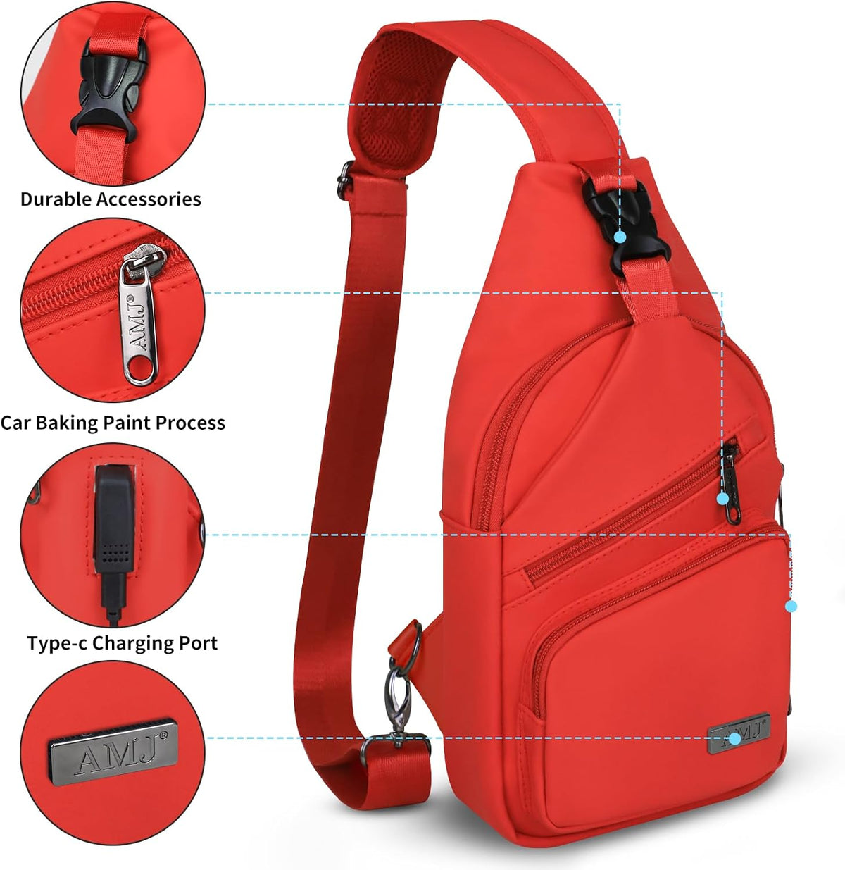Crossbody Sling Bag Men Women, Casual Shoulder Backpack, Chest Daypack Satchel for Hiking Travel