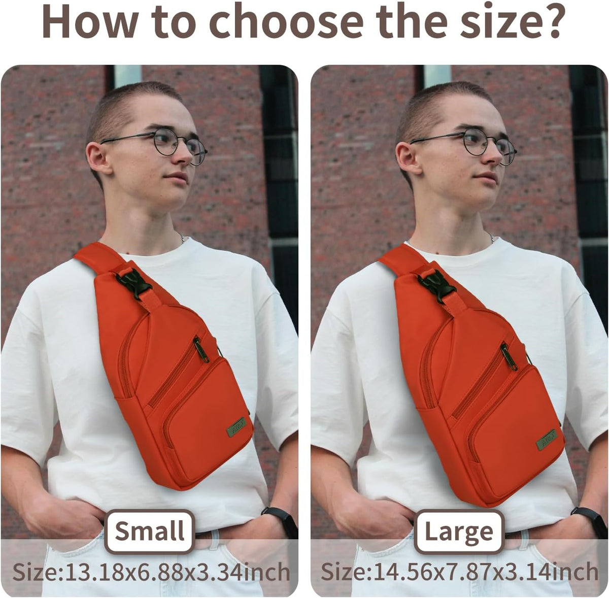 Crossbody Sling Bag Men Women, Casual Shoulder Backpack, Chest Daypack Satchel for Hiking Travel