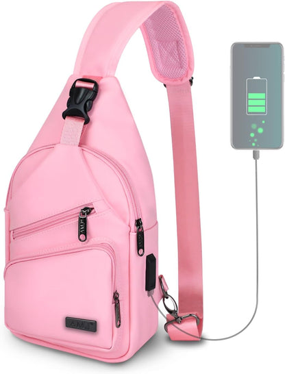 Crossbody Sling Bag Men Women, Casual Shoulder Backpack, Chest Daypack Satchel for Hiking Travel