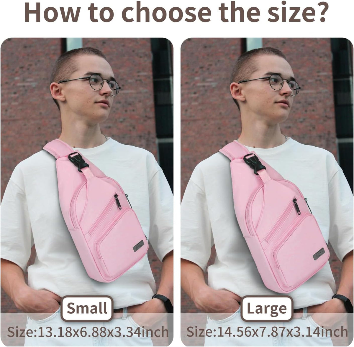 Crossbody Sling Bag Men Women, Casual Shoulder Backpack, Chest Daypack Satchel for Hiking Travel