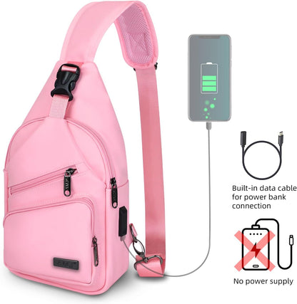 Crossbody Sling Bag Men Women, Casual Shoulder Backpack, Chest Daypack Satchel for Hiking Travel