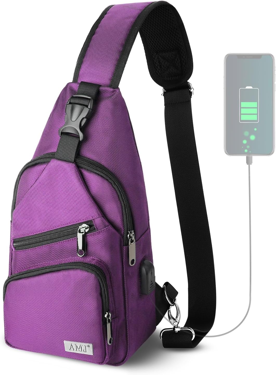 Crossbody Sling Bag Men Women, Casual Shoulder Backpack, Chest Daypack Satchel for Hiking Travel