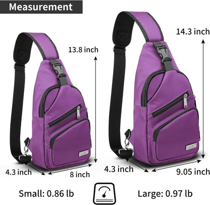 Crossbody Sling Bag Men Women, Casual Shoulder Backpack, Chest Daypack Satchel for Hiking Travel