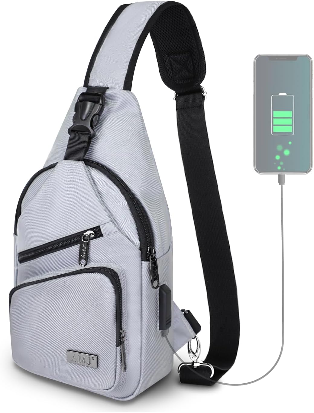 Crossbody Sling Bag Men Women, Casual Shoulder Backpack, Chest Daypack Satchel for Hiking Travel