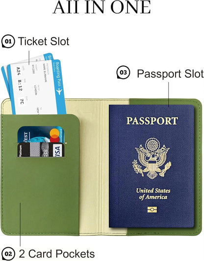 Passport Holder for Travel Essentials,RFID Blocking Passport Cover Case for Travel Accessories,Travel Wallet for Women Men (Navy Blue)