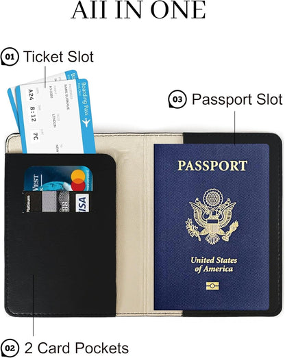 Passport Holder for Travel Essentials,RFID Blocking Passport Cover Case for Travel Accessories,Travel Wallet for Women Men (Navy Blue)