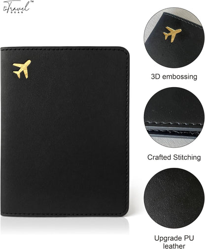 Passport Holder for Travel Essentials,RFID Blocking Passport Cover Case for Travel Accessories,Travel Wallet for Women Men (Navy Blue)