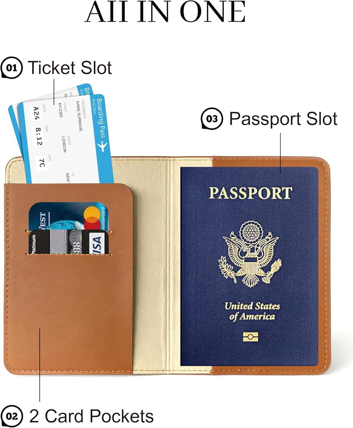 Passport Holder for Travel Essentials,RFID Blocking Passport Cover Case for Travel Accessories,Travel Wallet for Women Men (Navy Blue)