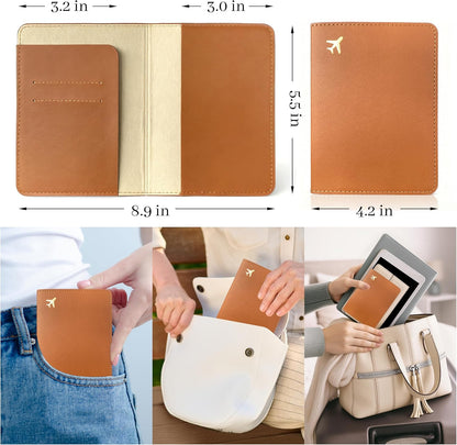 Passport Holder for Travel Essentials,RFID Blocking Passport Cover Case for Travel Accessories,Travel Wallet for Women Men (Navy Blue)
