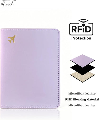 Passport Holder for Travel Essentials,RFID Blocking Passport Cover Case for Travel Accessories,Travel Wallet for Women Men (Navy Blue)