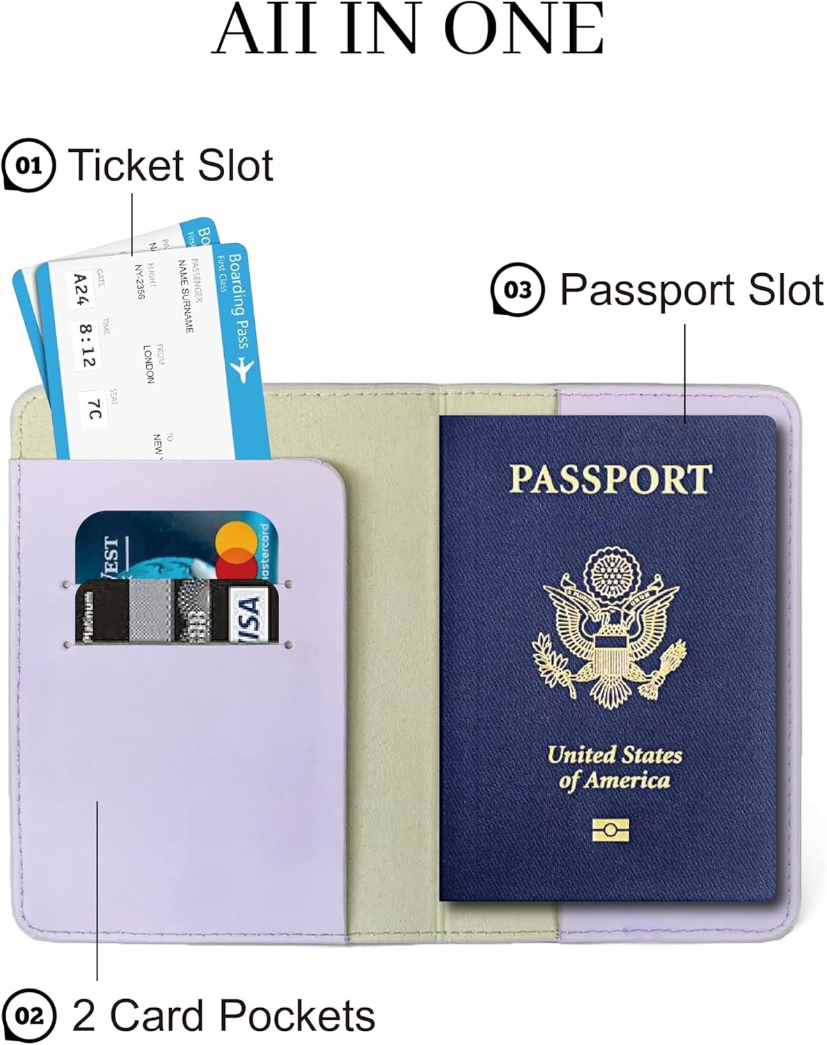 Passport Holder for Travel Essentials,RFID Blocking Passport Cover Case for Travel Accessories,Travel Wallet for Women Men (Navy Blue)