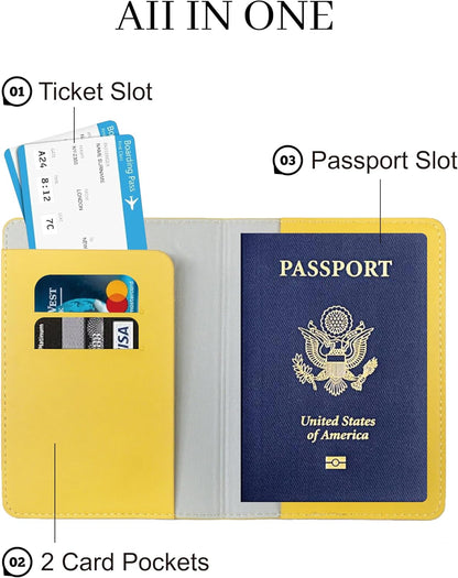 Passport Holder for Travel Essentials,RFID Blocking Passport Cover Case for Travel Accessories,Travel Wallet for Women Men (Navy Blue)