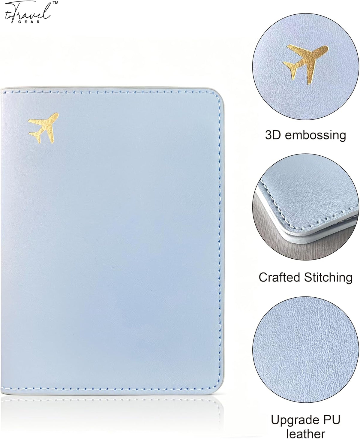 Passport Holder for Travel Essentials,RFID Blocking Passport Cover Case for Travel Accessories,Travel Wallet for Women Men (Navy Blue)