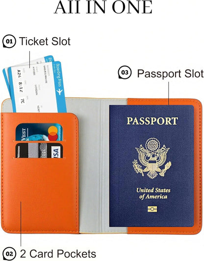 Passport Holder for Travel Essentials,RFID Blocking Passport Cover Case for Travel Accessories,Travel Wallet for Women Men (Navy Blue)