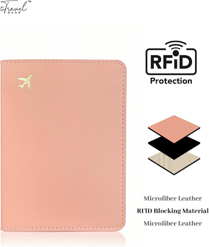 Passport Holder for Travel Essentials,RFID Blocking Passport Cover Case for Travel Accessories,Travel Wallet for Women Men (Navy Blue)