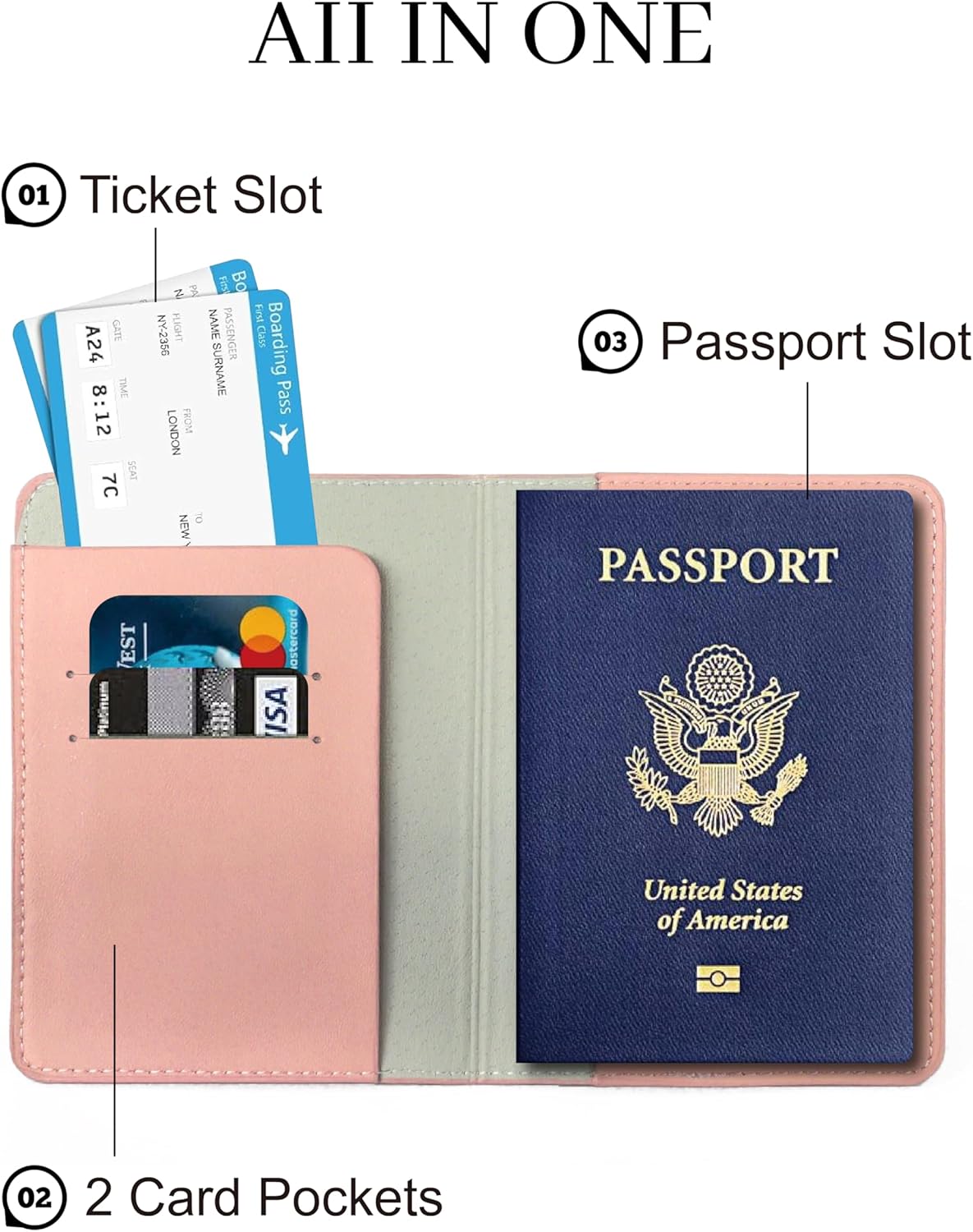 Passport Holder for Travel Essentials,RFID Blocking Passport Cover Case for Travel Accessories,Travel Wallet for Women Men (Navy Blue)