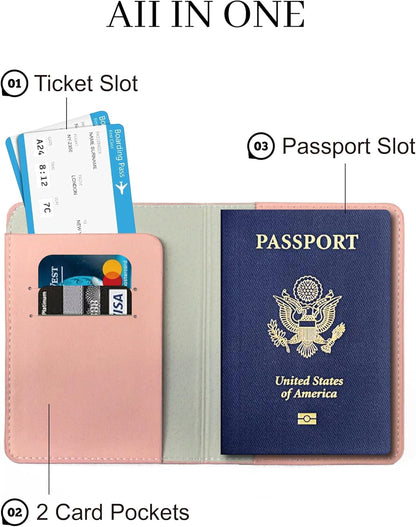 Passport Holder for Travel Essentials,RFID Blocking Passport Cover Case for Travel Accessories,Travel Wallet for Women Men (Navy Blue)