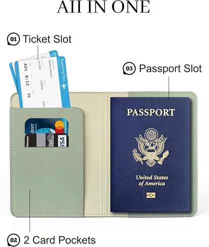 Passport Holder for Travel Essentials,RFID Blocking Passport Cover Case for Travel Accessories,Travel Wallet for Women Men (Navy Blue)