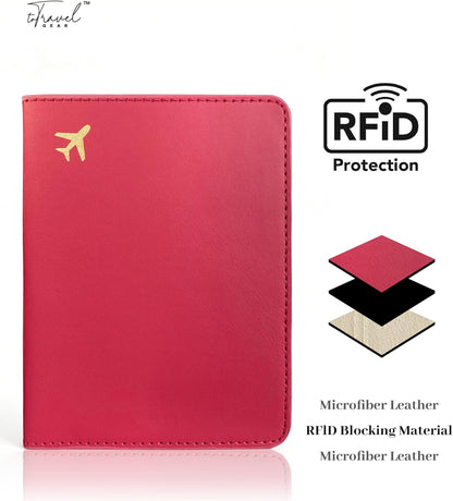 Passport Holder for Travel Essentials,RFID Blocking Passport Cover Case for Travel Accessories,Travel Wallet for Women Men (Navy Blue)