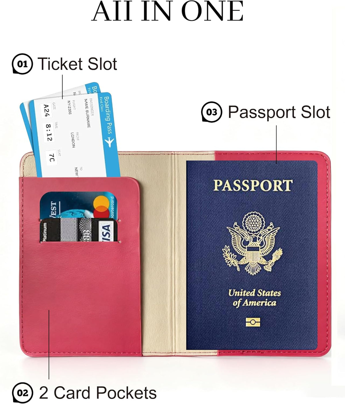 Passport Holder for Travel Essentials,RFID Blocking Passport Cover Case for Travel Accessories,Travel Wallet for Women Men (Navy Blue)