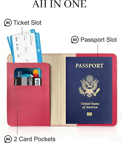 Passport Holder for Travel Essentials,RFID Blocking Passport Cover Case for Travel Accessories,Travel Wallet for Women Men (Navy Blue)