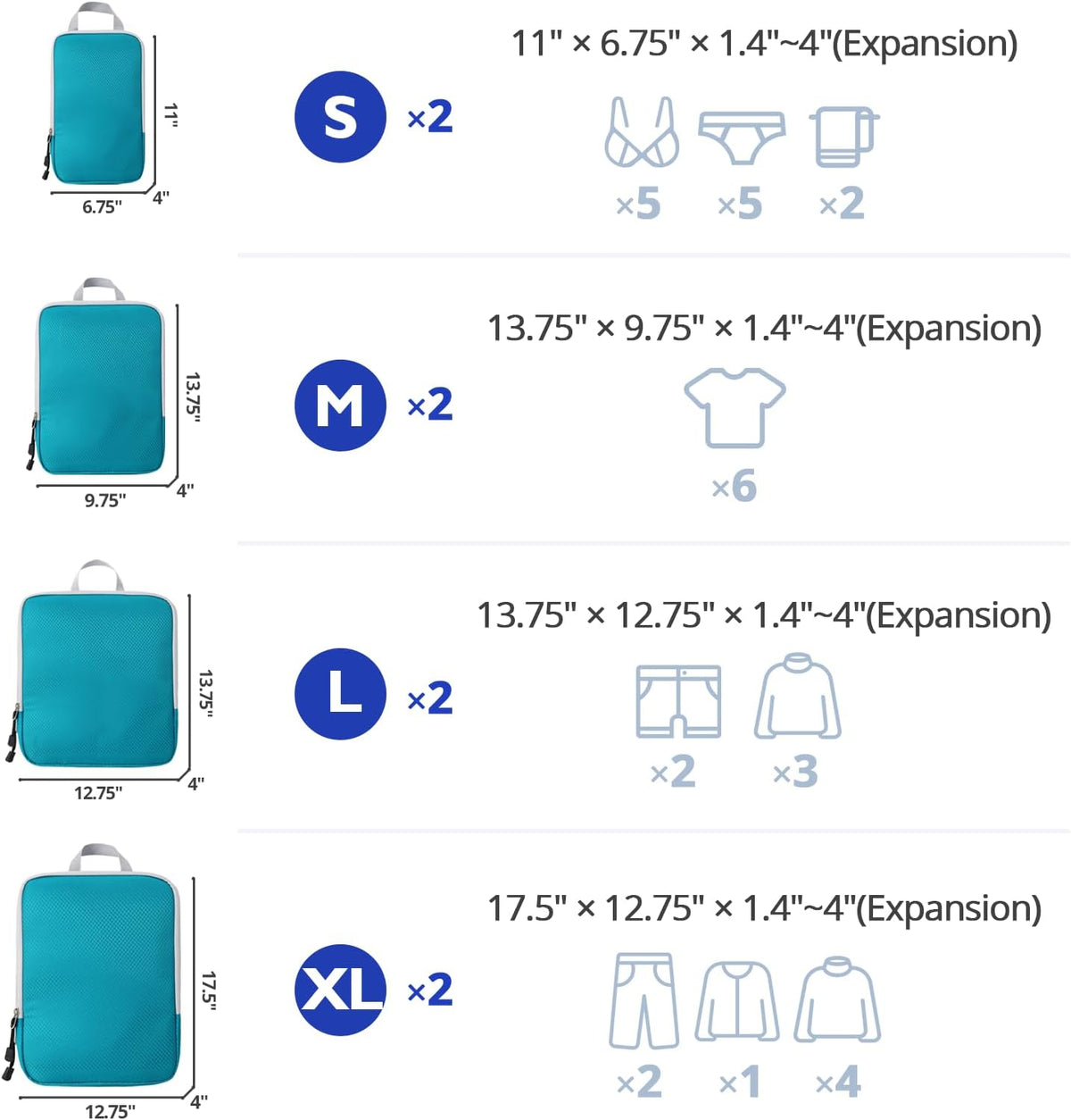 Compression Packing Cubes, Packing Cubes for Travel Compression, Lightweight Compressible Package Organizer for Carry On and Suitcases, Light Grey